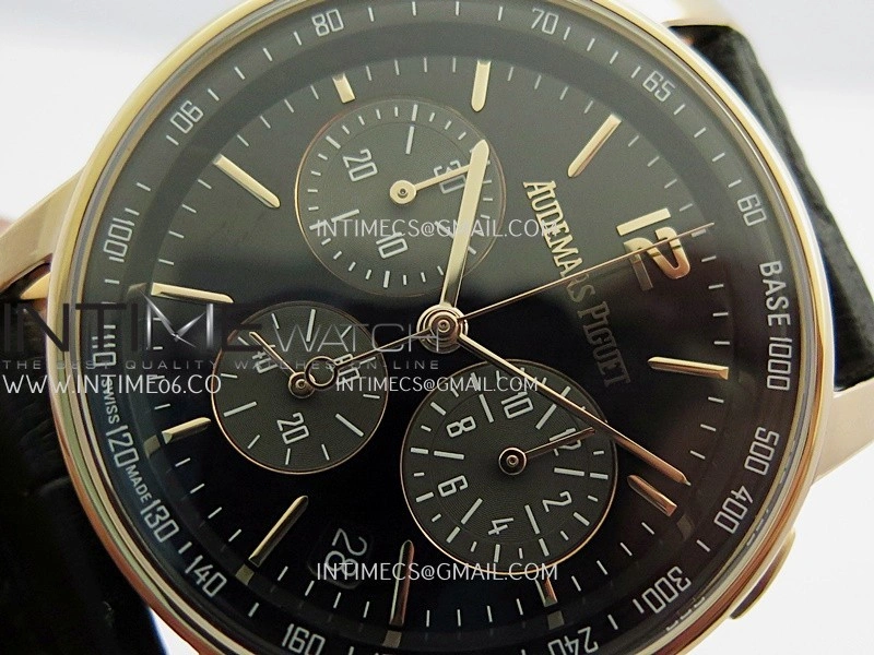 Code 11.59 Chrono 26393 RG APSF 1:1 Best Edition Black Dial On Black Leather Strap Super Clone SA4401